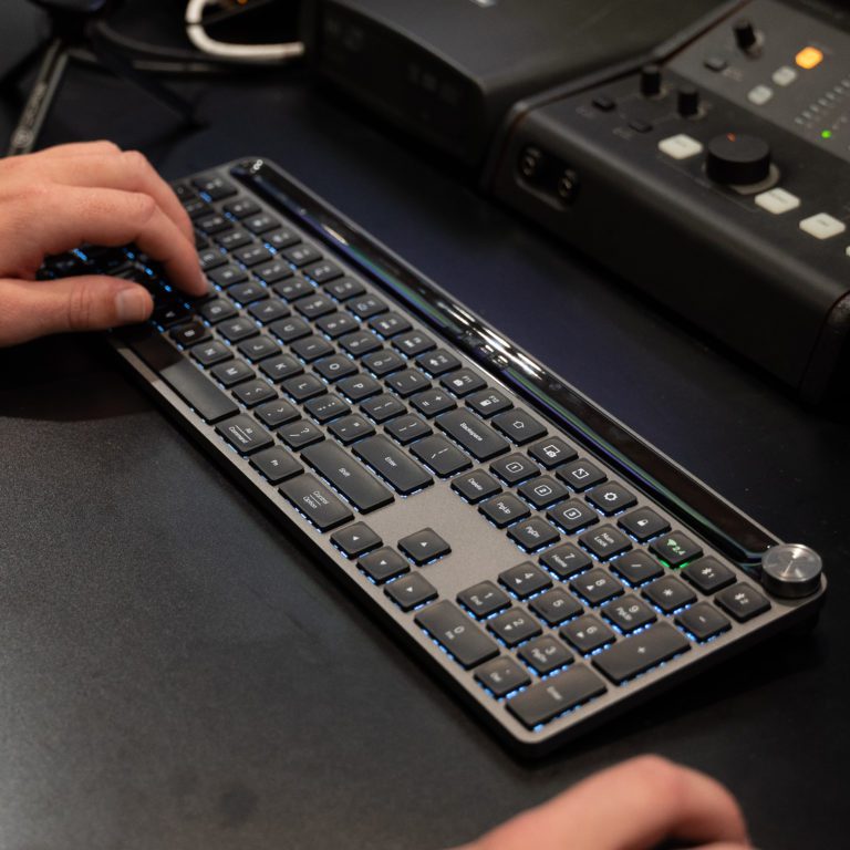 JLab unveils its Epic Wireless keyboard with multi device connectivity.