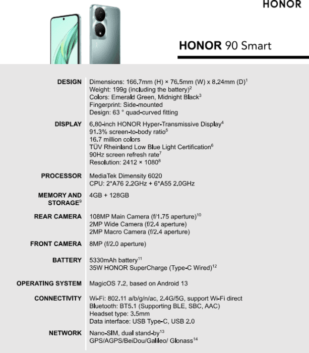HONOR Introduces the New HONOR 90 Smart.