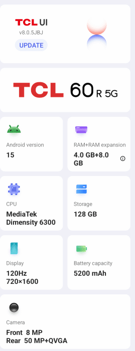 TCL 60r 5G   Review