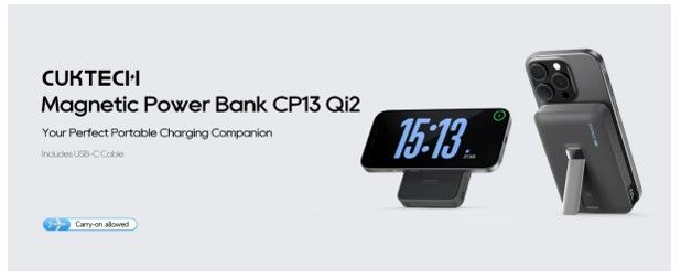 CUKTECH Launches the CP13 Qi2 Certified 15W Magnetic Power Bank   The Ultimate Essential for Travel and Everyday Carry